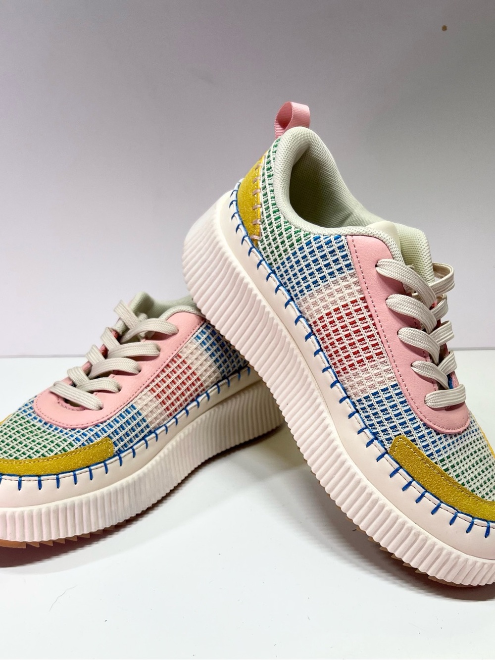 Nichole Miller New York Brita Patchwork Multi Colored Sneaker Size 8.5